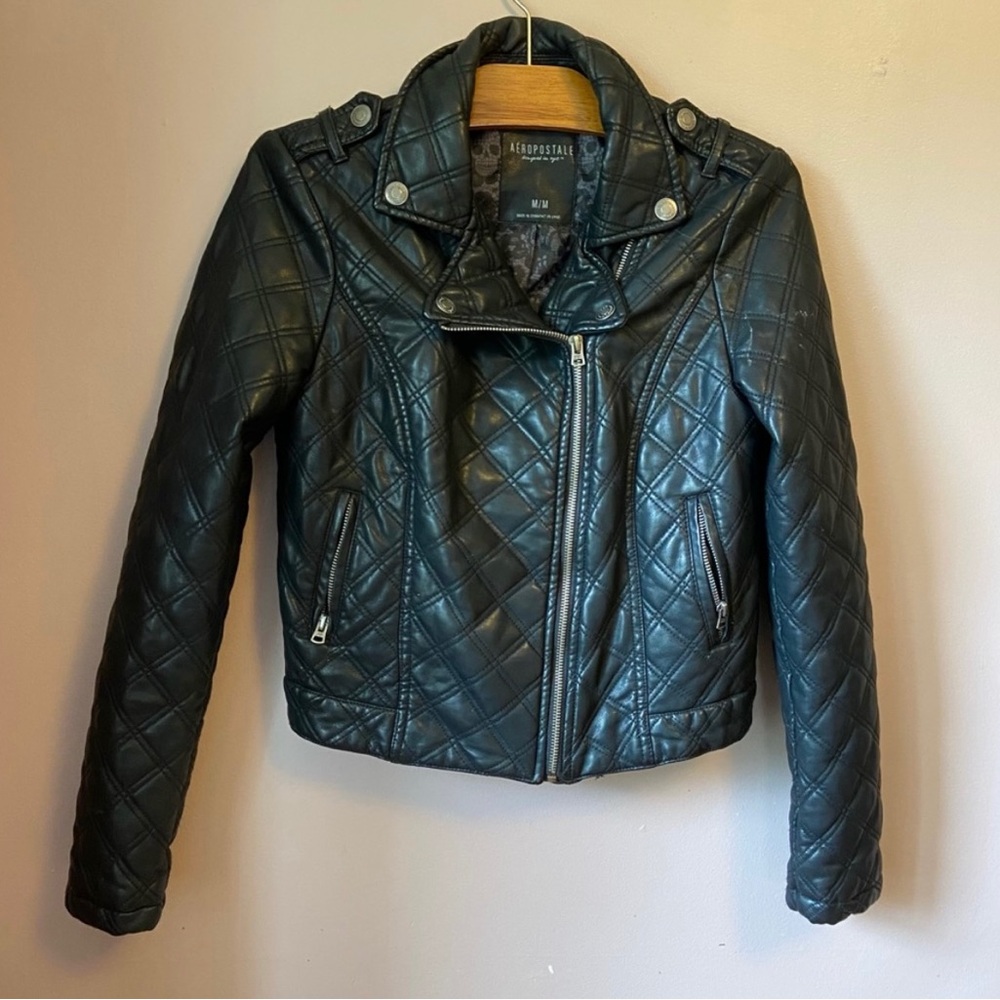 Aeropostale Women’s Black Pleather Jacket